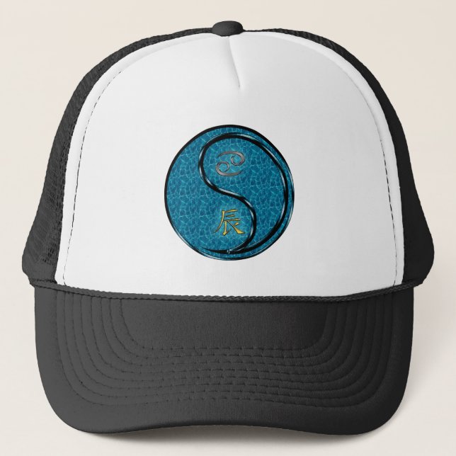Krebs & Wasser-Drache Truckerkappe (Vorderseite)
