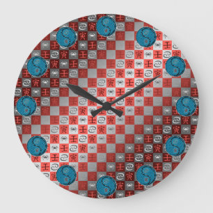 Krebs & Wasser-Tiger Große Wanduhr