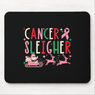 Krebs Weihnachten Rosa Band Santa Schlitten Rentie Mousepad