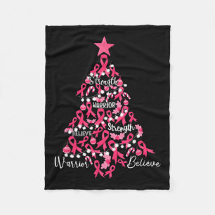 Krebs Weihnachtsbaum Pink Ribbon Kampf Bewusstsein Fleecedecke