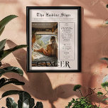 Krebs | Zodiac Astrology Foto Newspapier Poster<br><div class="desc">Dieses Zodiac-Poster zum Geburtstag ist so gestaltet, dass es wie ein elegantes Zeitungscover aussieht, das Ihr eigenes Foto und Ihre eigenen Informationen enthält. Perfekt geeignet für Freunde und Familie, um ihnen einen wundervollen Ehrentag zu wünschen. Mit dem Namen der Empfänger, Geburtstag- und Tierkreiszeichen-Persönlichkeitsmerkmalen inklusive, macht dieses Poster den perfekten Sake....</div>