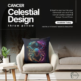Krebs Zodiac Celestial Design Throw Kissen