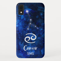 Krebs Zodiac Constellation Blue Galaxy Monogramm