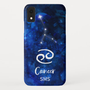 Krebs Zodiac Constellation Blue Galaxy Monogramm Case-Mate iPhone Hülle