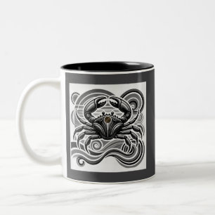 Krebs Zodiac Kaffee Tasse Schwarz und Weiß
