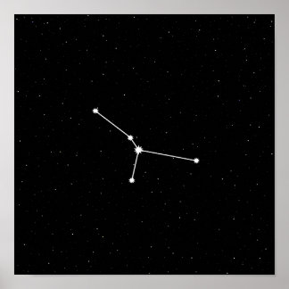 Krebs Zodiac-Konstellation Moderne Schwarz & Weiß Poster