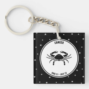 Krebs Zodiac Sign, Black & White Schlüsselanhäng Schlüsselanhänger