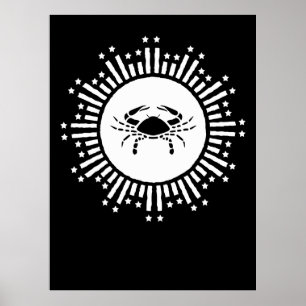 Krebs Zodiac Sign Crab Cosmic Sternexplosion Desig Poster