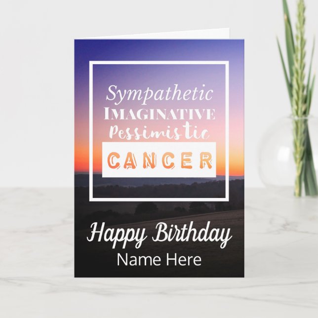 Krebs Zodiac Spaß Eigenschaften Geburtstag Karte (Vorderseite)