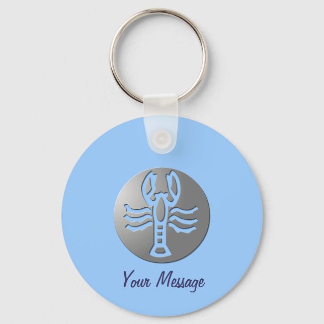 Krebs Zodiac Star Sign Premium Silver Schlüsselanhänger (Vorderseite)