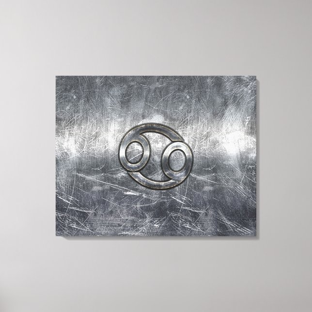 Krebs-Zodiac-Symbol im Industriestil Leinwanddruck (Vorderseite)