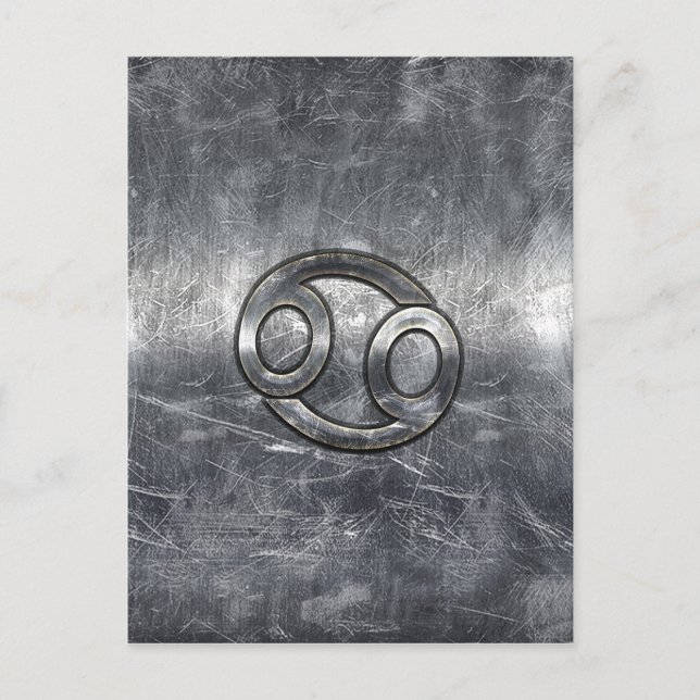Krebs-Zodiac-Symbol im Industriestil Postkarte (Vorderseite)