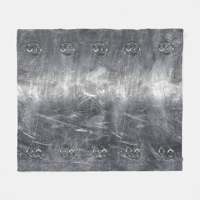 Krebs Zodiac Symbol Industrial Style Fleecedecke (Vorderseite (Horizontal))