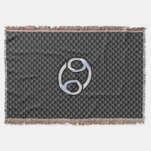 Krebs Zodiac Symbol schwarze Carbon Faser drucken Decke