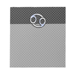 Krebs Zodiac Symbol schwarze Carbon Faser drucken Notizblock