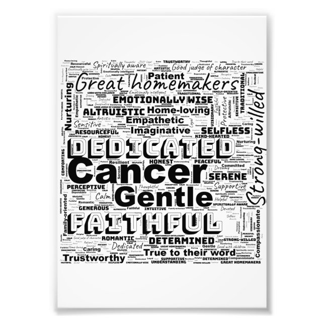 Krebs Zodiac Word Cloud Inspiration Fotodruck (Vorne)