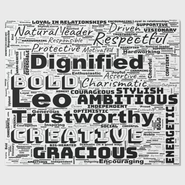 Krebs Zodiac Word Cloud Inspiration Geschenkpapier (Flach)