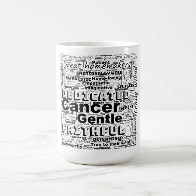 Krebs Zodiac Word Cloud Inspiration Kaffeetasse (Mittel)