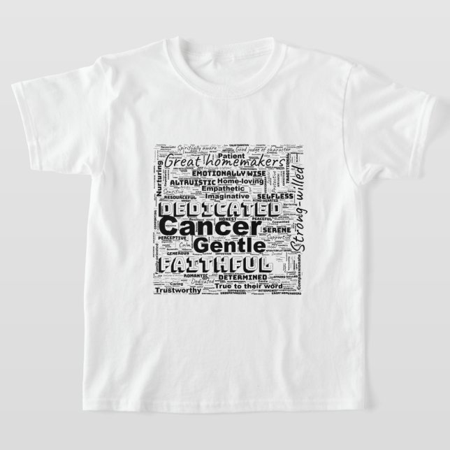 Krebs Zodiac Word Cloud Inspiration T-Shirt (Ablage )