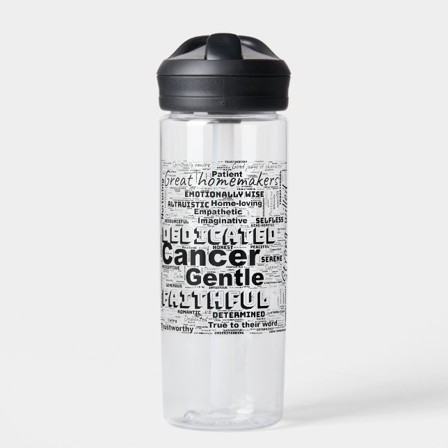 Krebs Zodiac Word Cloud Inspiration Trinkflasche (Vorderseite)
