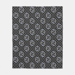 Krebs Zodiac-Zeichen auf Holzkohlefaser Print Fleecedecke