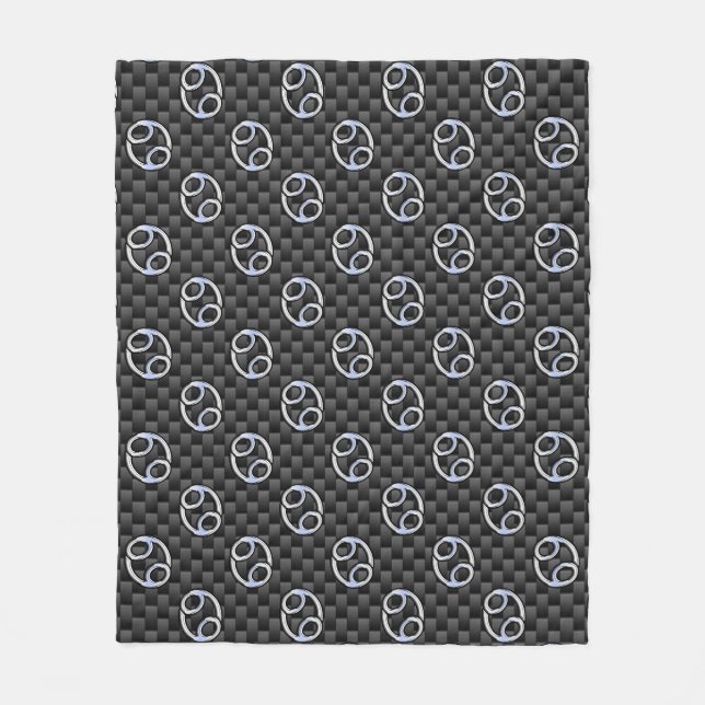 Krebs Zodiac-Zeichen auf Holzkohlefaser Print Fleecedecke (Vorderseite)