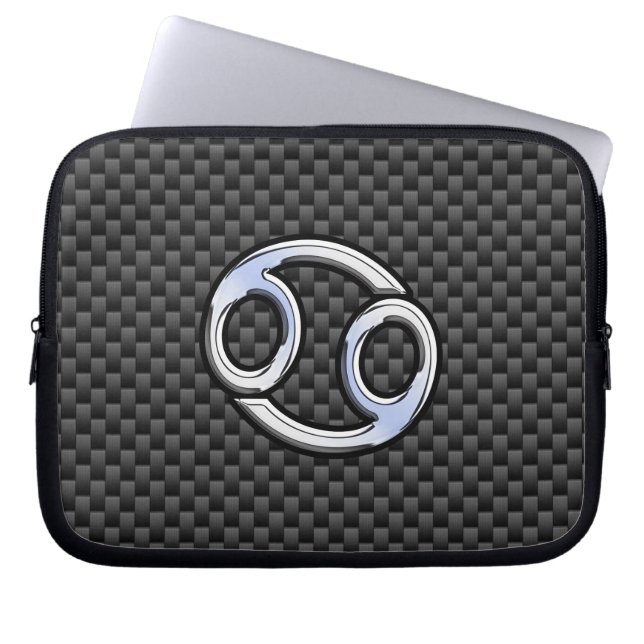 Krebs Zodiac-Zeichen auf Holzkohlefaser Print Laptopschutzhülle (Vorderseite)