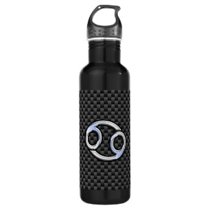 Krebs Zodiac-Zeichen auf Holzkohlefaser Print Trinkflasche