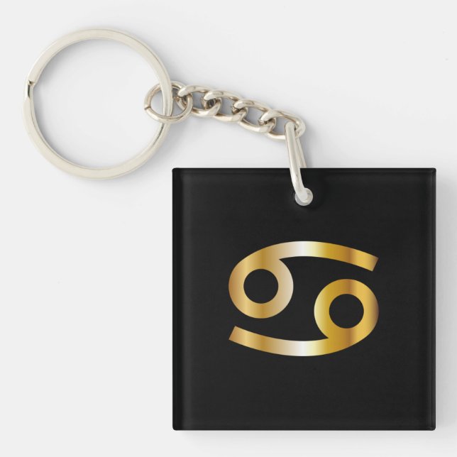 Krebs Zodiac-Zeichen, Black & Gold-Schlüsselanhäng Schlüsselanhänger (Vorderseite)