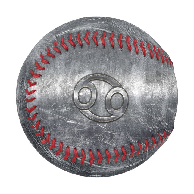 Krebs-Zodiac-Zeichen im industriellen Stil Baseball (Vorderseite Links)