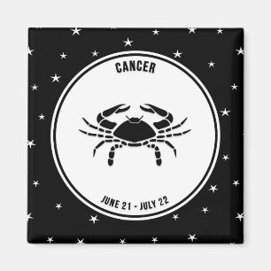 Krebs Zodiac Zeichen, Schwarz & Weiß Magnet