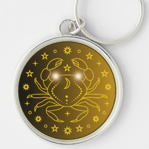 Krebs-Zodiak-Emblem Minimales Himmelssymbol Schlüsselanhänger