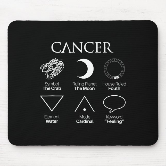 Krebsastrologie Zodiac-Zeichen Mousepad (Vorne)