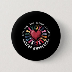 Krebsbewusstsein Alle Krebsarten sind wichtig Bunt Button