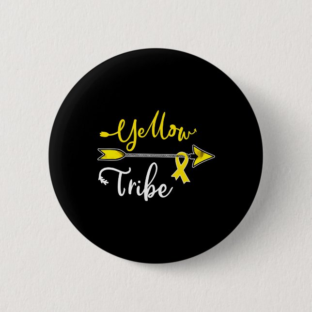 Krebsbewusstsein bei Kindern Gelbe Schleife Sarcom Button (Vorderseite)
