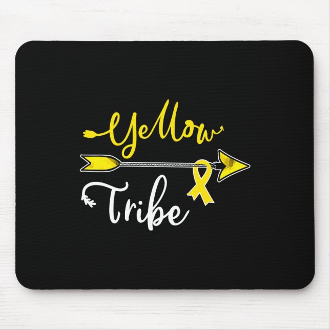 Krebsbewusstsein bei Kindern Gelbe Schleife Sarcom Mousepad (Vorne)