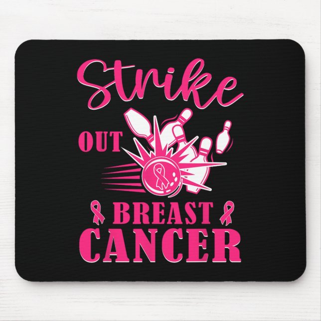 Krebsbewusstsein - Bowling bricht rosa Schleife au Mousepad (Vorne)