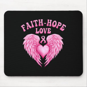 Krebsbewusstsein Faith-Hoffnung Band Kämpfen Herz Mousepad