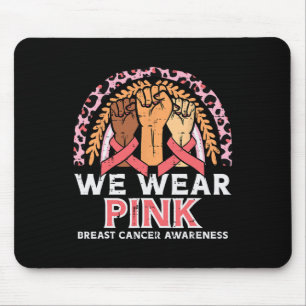 Krebsbewusstsein Fists Wir tragen rosa Männer Frau Mousepad