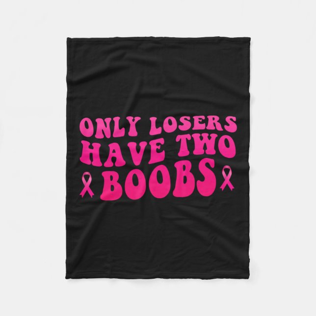 Krebsbewusstsein Funny Mastectomy Fleecedecke (Vorderseite)