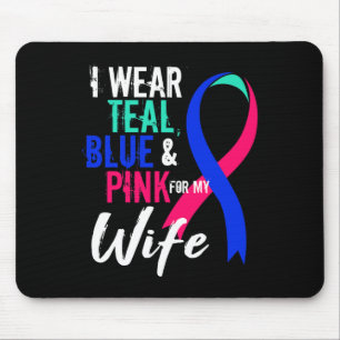 Krebsbewusstsein für die Ehefrau Mein Blue Pink Aq Mousepad