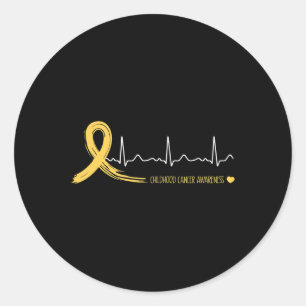 Krebsbewusstsein für Kinder - Gold Ribbon Runder Aufkleber
