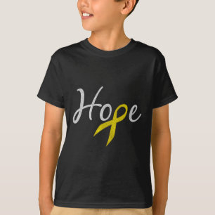 Krebsbewusstsein im Kindesalter Gelbe Schleife Hof T-Shirt