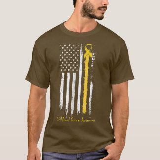 Krebsbewusstsein im Kindesalter in einer Flagge783 T-Shirt