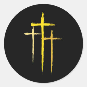 Krebsbewusstsein im Kindesalter Kreuz Christliche Runder Aufkleber