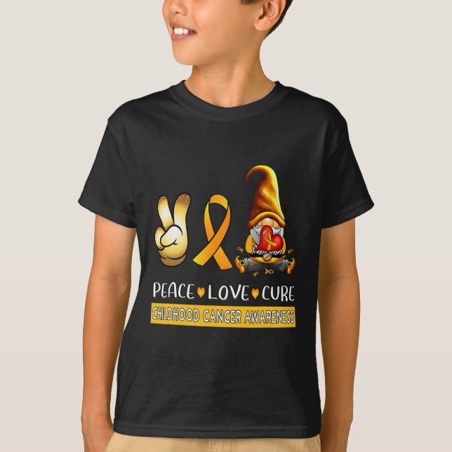 Krebsbewusstsein im Kindesalter - Liebe des Friede T-Shirt (Vorderseite)