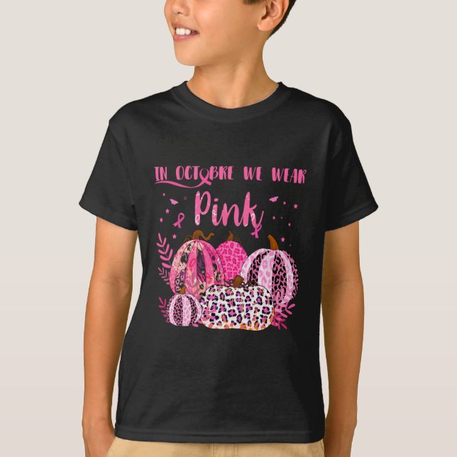 Krebsbewusstsein im Oktober trage ich rosa Hallowe T-Shirt (Vorderseite)
