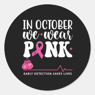 Krebsbewusstsein im Oktober tragen wir rosa Runder Aufkleber