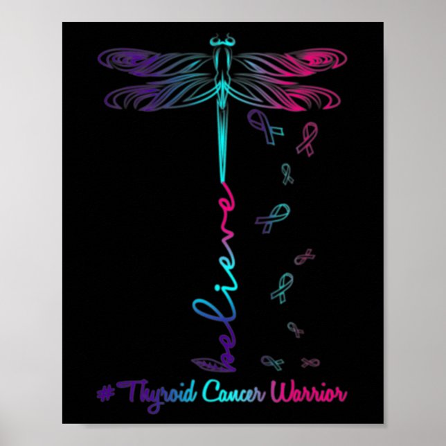Krebsbewusstsein Krieger Dragonfly Glauben Hoffnun Poster (Vorne)