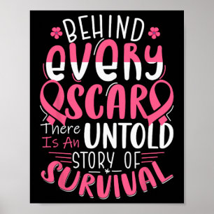 Krebsbewusstsein Krieger rosa Ribbon Brustkrebs Poster